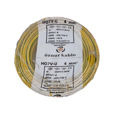 Öznur Nya Kablo 4 mm² Sarıyeşil ( H07v-U ) - 1