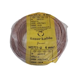 Öznur Nya Kablo 4mm Kahverengi (H07Z1-U) Halojen Free - Öznur