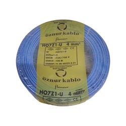 Öznur Nya Kablo 4mm Mavi (H07Z1-U) Halojen Free - Öznur