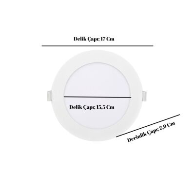 Panasonic 12W LED Panel Spot Sıva Altı Armatür (3000K-Günışığı) - 2