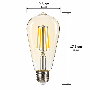 Panasonic 7W E27 G95 2000K Amber Rustik Led Fil Lamba - 5