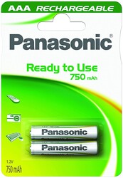 Panasonic AAA 1,2V Şarjlı İnce Pil 750mah 2'li Paket - Panasonic