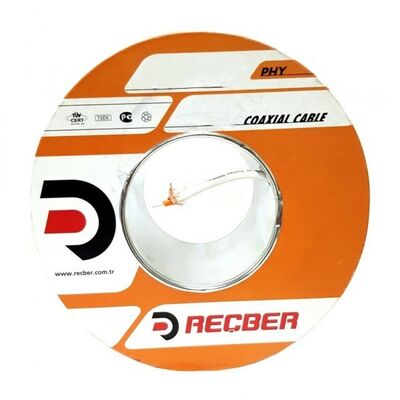Reçber RG6 U6 PHY-PVC Cu/Cu Anten Kablosu Eca Beyaz 600lük - 2