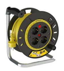 STANLEY 3X1,5 TTR IP20 Plastik Seyyar Makara 25 Metre Kablo Optimal 4 Soketli - 1