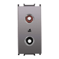Thea Panasonic Modüler Antrasit Müzik Yayın Priz Altlık + Düğme/Kapak 1M - Thea/Panasonic