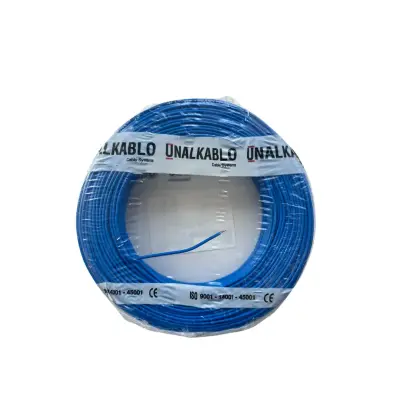 Ünal Nya Kablo 1,5 mm² Mavi ( H07V-U ) - 3