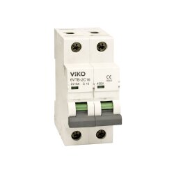 VIKO 6VTB-2C16 Otomatik Sigorta 6kA C Tipi 2x16A - VİKO