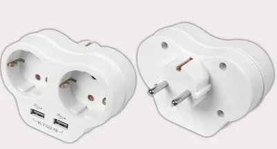 Viko 90301815 İkili Topraklı ve USB Çıkışlı Fiş/Priz (2A) VK - 1