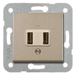 Viko Artline Novella/Trenda Bronz Usb Priz Kapak 5v- (Mekanizma Hariç) - Viko Artline