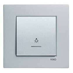Viko Artline Novella/Trenda Işıklı Light Anahtarı Düğmesi Gümüş - Viko Artline