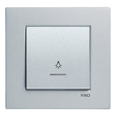 Viko Artline Novella/Trenda Işıklı Light Anahtarı Düğmesi Gümüş - 1