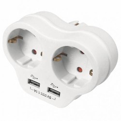 Viko İKİLİ TOPRAKLI VE USB ÇIKIŞLI FİŞ/PRİZ (1A) VK 90301814 - Viko (1)