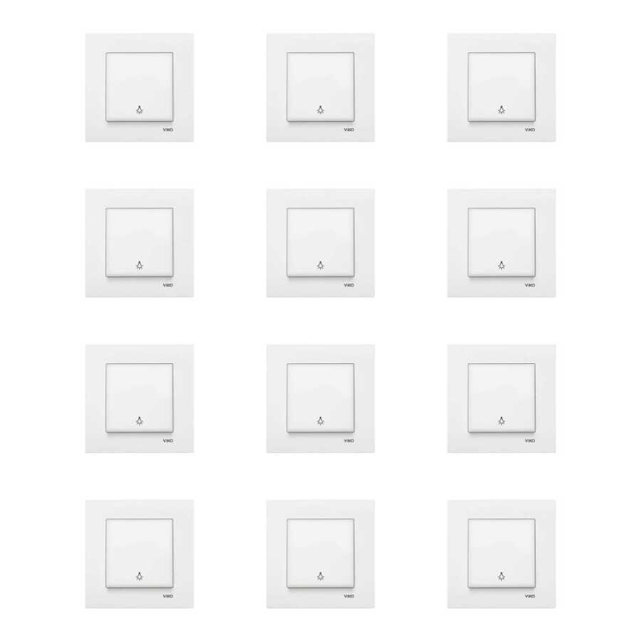 Viko Karre 12'li Beyaz Light Mekanizma (Çerçeve Dahil) 90967003-12 - Viko