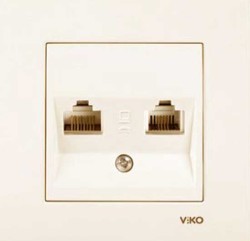 Viko Karre Krem Data+Nümeris Cat5e+Mekanizma (Çerçeve Hariç) 90960135 - Viko