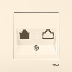 Viko Karre Krem İkili Data Jacksız Mekanizma (Çerçeve Hariç) 90960162 - Viko