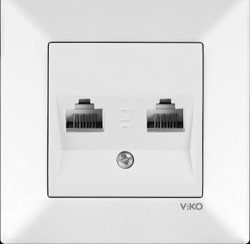 Viko Karre/Meridian Beyaz İkili Data Cat6 Mekanizma (Çerçeve Hariç) 90967079 - 1