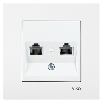 Viko Karre/Meridian Beyaz İkili Nümeris Cat3 Mekanizma (Çerçeve Hariç) 90967033 - 1