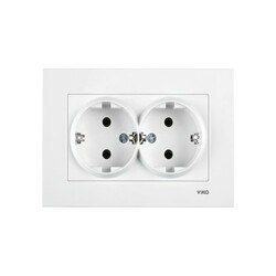 Viko Karre/Meridian Beyaz İkili Topraklı Priz Mekanizma (Çerçeve Hariç) 90967056 - Viko