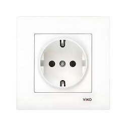 Viko Karre/Meridian Beyaz Topraklı Priz Mekanizma (Çerçeve Hariç) 90967008 - Viko