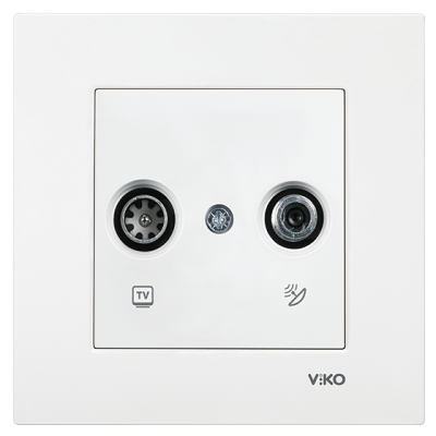 Viko Karre/Meridian Beyaz Tv-Sat Geçişli 8db Mekanizma (Çerçeve Hariç) 90967086 - 1