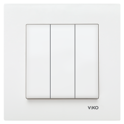 Viko Karre/Meridian Beyaz Üçlü Anahtar Mekanizma (Çerçeve Hariç) 90967068 - 1