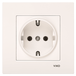 Viko Karre/Meridian Krem Topraklı Priz Mekanizma (Çerçeve Hariç) 90967208 - Viko