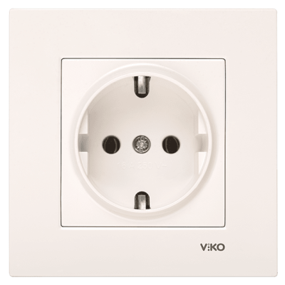 Viko Karre/Meridian Krem Topraklı Priz Mekanizma (Çerçeve Hariç) 90967208 - 1