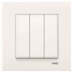 Viko Karre/Meridian Krem Üçlü Anahtar Mekanizma ( Çerçeve Hariç ) 90967268 - Viko (1)