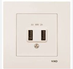 Viko Karre/Meridian Krem Usb Priz Mekanizma (Çerçeve Hariç) 5v-2a 90967301 - Viko
