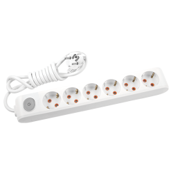 Viko Multi-Let Altılı Grup Priz Anahtarlı Topraklı 3 Metre Beyaz (Çocuk Korumalı) 90117603 