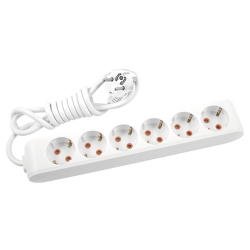 Viko Multi-Let Altılı Grup Priz Topraklı 5 Metre Beyaz (Çocuk Korumalı) 90113605 - 1