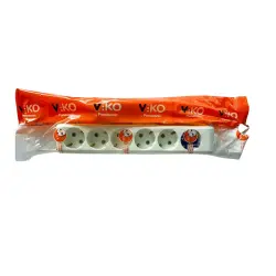 Viko Multi-Let Altılı Grup Priz Topraklı 5 Metre Beyaz (Çocuk Korumalı) 90113605 - 2