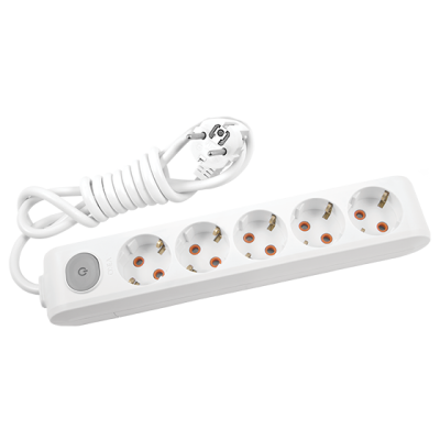 Viko Multi-Let Beşli Grup Priz Anahtar Topraklı 5 Metre Beyaz (Çocuk Korumalı) 90117505 - 1