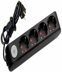 Viko Multi-Let Dörtlü Grup Priz Anahtar Topraklı 5 Metre Siyah (Çocuk Korumalı) 90137405 - Viko