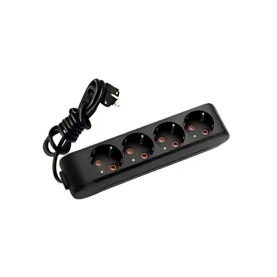 Viko Multi-Let Dörtlü Grup Priz Topraklı 2 Metre Siyah (Çocuk Korumalı) 90133402 - 1