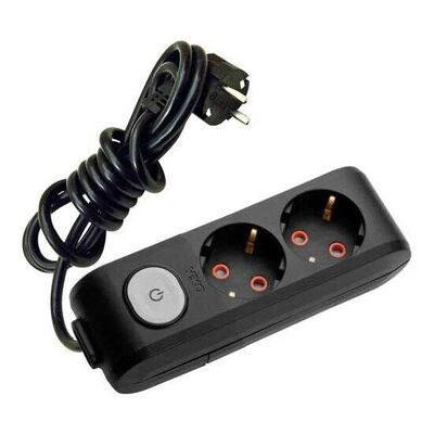 Viko Multi-Let İkili Grup Priz Anahtarlı Topraklı 2 Metre Siyah (Çocuk Korumalı) 90137202 - 1
