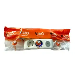 Viko Multi-Let İkili Grup Priz Anahtarlı Topraklı 5 Metre Beyaz (Çocuk Korumalı) 90117205 - 2