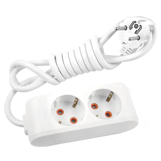Viko Multi-Let İkili Grup Priz Topraklı 2 Metre Beyaz (Çocuk Korumalı) 90113202 - 1