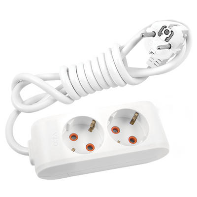 Viko Multi-Let İkili Grup Priz Topraklı 3 Metre Beyaz (Çocuk Korumalı) 90113203 - 1