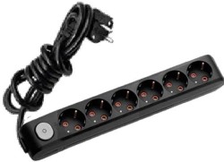 Viko Multi-Let Siyah Altılı Grup Priz Anahtarlı Topraklı Ups 2 Metre (Çocuk Korumalı) 90139602 - Viko