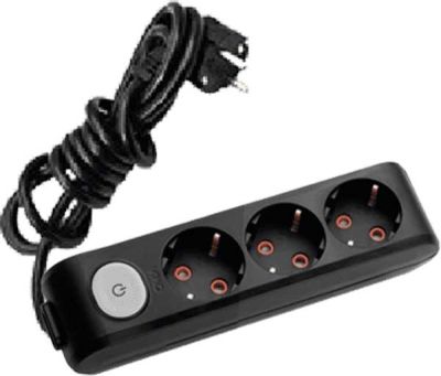 Viko Multi-Let Siyah Üçlü Grup Priz Anahtarlı Topraklı Ups 2 Mt (Çocuk Korumalı) 90139302 - 1