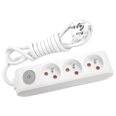 Viko Multi-Let Üçlü Grup Priz Anahtarlı Topraklı Ups 2 Metre Beyaz (Çocuk Korumalı) 90119302 - 1