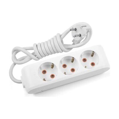 Viko Multi-Let Üçlü Grup Priz Topraklı 2 Metre Beyaz (Çocuk Korumalı) 90113302 - 1