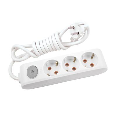 Viko Multi-Let Üçlü Grup Priz Topraklı Anahtarlı 1 Metre Beyaz (Çocuk Korumalı) 90117301 - 1