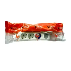 Viko Multi-Let Üçlü Grup Priz Topraklı Anahtarlı 1 Metre Beyaz (Çocuk Korumalı) 90117301 - Viko (1)