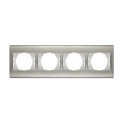 Viko Panasonic Thea Blu Chrome Matt + Beyaz Dörtlü Çerçeve - Thea/Panasonic
