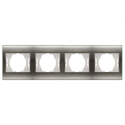 Viko Panasonic Thea Blu Inox + Beyaz Dörtlü Çerçeve - Thea/Panasonic