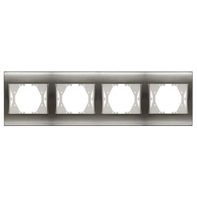Viko Panasonic Thea Blu Inox + Beyaz Dörtlü Çerçeve - 1
