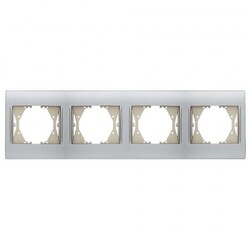 Viko Panasonic Thea Blu Inox Matt + Dore Dörtlü Çerçeve - Thea/Panasonic