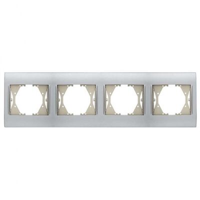 Viko Panasonic Thea Blu Inox Matt + Dore Dörtlü Çerçeve - 1